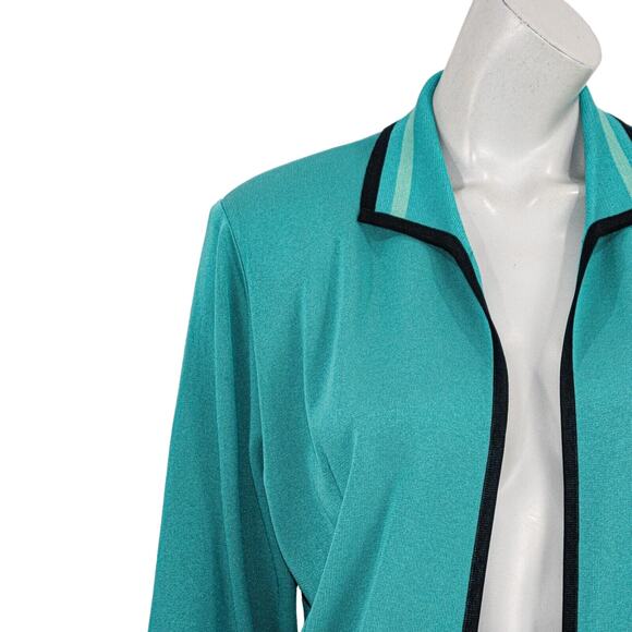Exclusiveley MISOOK Women's Open Cardigan jacket top in Teal Acrylic P Medium - Picture 6 of 9